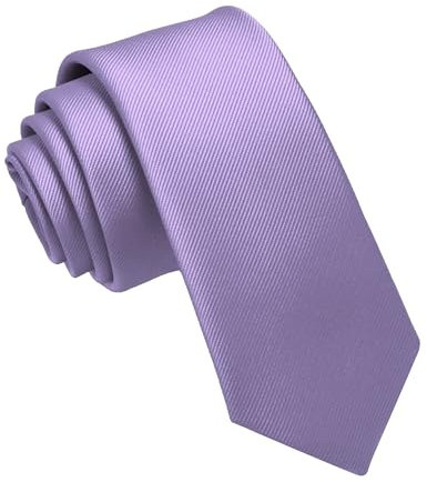 JEMYGINS Krawatte schmale Krawatten für Herren seide Hochzeit Schlips Hellviolett/Verbenenlila