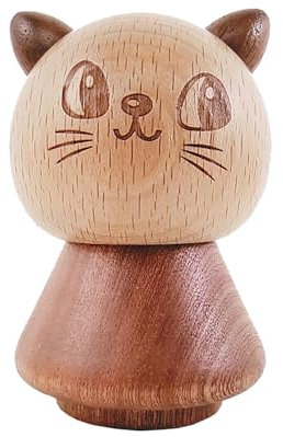 zwxqe Caja de palillos de dientes para gatos, soporte creativo para palillos de dientes, dispensador de palillos de dientes de madera, soporte único para palillos de dientes, dispensador de palillos