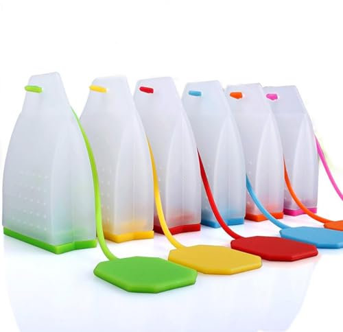 6 Pcs Silicone Tea Infusers, Tea Bags Safe Tea Filter Bags Reusable Leaf Tea Bags Strainer Filter, 6 Colors