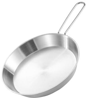 MOONDAME Padelle Antiaderenti in Acciaio Inox con Manico Pieghevole Multifunzione, 12.5 cm, 16.5 cm, 20.5 cm