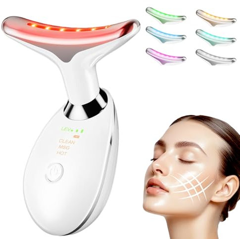 Appareil Anti Rides Visage Massage Visage SWORCHI Appareil Masseur Lifting Visage Thermique à 45° Sculpteur Facial 3 Modes 7 Couleurs LED Appareil Massage Visage et pour Raffermir et Soulever Visage