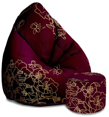DreamRoots Sitzsack Erwachsene Oxford, Gold Roses