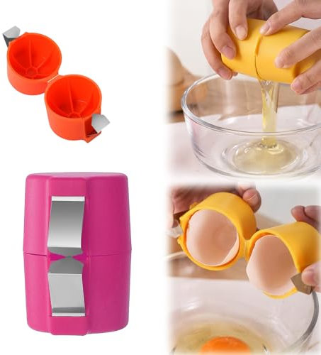 Pink Stainless Steel Eggshell Breaker - 1pc Handheld Egg Opener, Peeler & Separator for Raw & Hard-Boiled Eggs, Kitchen Gadget for Cooking & Baking