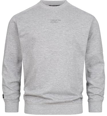 Indicode Herren INCliver Sweatshirt Herrenpullover mit RIPP-Bündchen | Bequemes Sweatshirt mit Rippbündchen und Sweatqualität, Herrenpullover, Sweater, Freizeitpullover, Basic Pulli für Männer