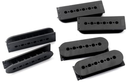 6 Stück Gb804 Humbucker Abdeckung Schwarz aus Kunststoff | 6-saiten Bass, Selbstgemacht Ersatzteil für Gitarristen und Luthiers, Elegant, Leicht zu Tragen