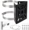 TOLIDA 1 Pack Black Universal Vertical Pole Mount Bracket for CCTV Cameras with 4 Loops - Square Metal Mounting Bracket for Security Camera Ptz Dome, Outdoor/Indoor Wall Mounted Camera Bracket