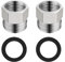 BELZ 2 Pack Reduzierstück 1/2 auf 3/8, Muffennippel Edelstahl, Gewindefitting mit 2 Dichtring, Reduzierverlängerung Universal, Anti-Rost