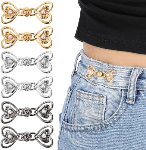 Mabor Lot de 6 ajusteurs de taille en forme de cœur pour pantalons amples et jeans pour faire des perles plus petites, sans couture, accessoires de décoration