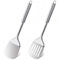 Set di 2 Spatole in Acciaio Inox Utensili Cucina Acciaio Inox Resistente al Calore Spatola Inox Set da Cucina in Metallo con Sospensione Adatta per Ristoranti e Cucine