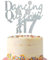 Fechy 17th Birthday Cake Topper, Rose Gold Glitter Dancing Queen, 17 Fabulous Cake Pick, Silver