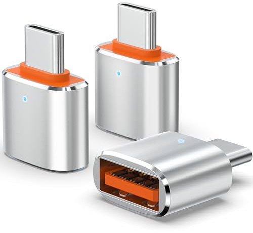 Duyasurs 3Pack Upgraded USB C to USB Adapter, High-speed data Transfer, USB C Male to USB 3.0 Female OTG Adapter for iPhone17 16 15, Mac, iPad, Samsung Galaxy S24 S25,Notebook, and More Type C Devices