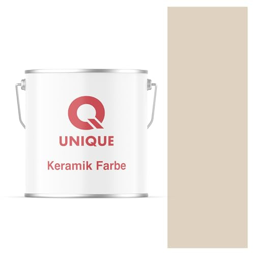Q UNIQUE Keramikfarbe 5L - Hochdeckende Wand- und Deckenfarbe | Tiefmatte Innenfarbe | Langlebige Qualität Hellbeige Scheuerfest Abwaschbar | Ideal für Küche, Bad, Wohnzimmer und Flur