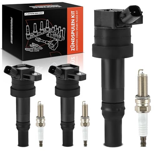 Frankberg 3x Zündspule + 3x Zündkerze Benzin Kompatibel mit i10 BA IA PA 1.0L 2011-2019 Picanto JA TA 1.0L 2011-2025 Replace# 2730104000