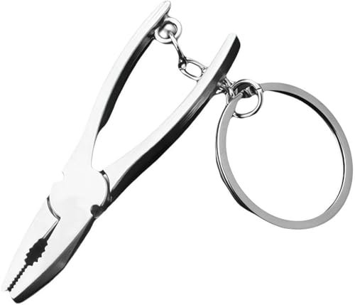 Silver Mini Pliers Tool Keychain,Pliers Keychain,Pliers Keyring Pendant,Novelty Pliers Repair Tools,Multitool Keychain Tool Keychains Gift for Men Women