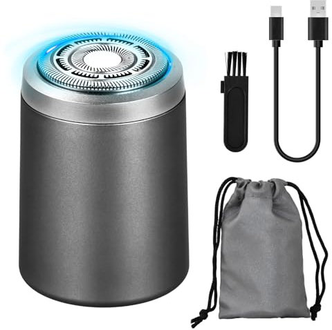 Mapille Mini Elektrorasierer Herren, Rasierer Herren Elektrisch, IPX7 Wasserdichter Multifunktionaler Rotationsrasierer, Elektrischer Rasierer Herren für Gesicht Nass und Trockenrasierer