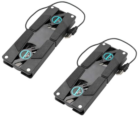 SWOOMEY 2piezas Soporte De Refrigeración Portátil para Laptop Doble Ventilador USB Base Antideslizante Enfriador Silencioso y Ligero