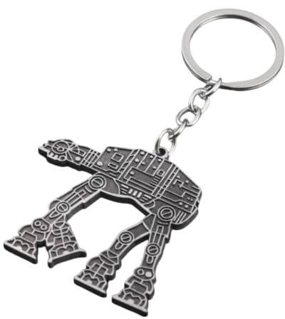 WOO LANDO Schlüsselanhänger aus Metall mit Ring- für Fans der Jedi Science Fiction Saga (AT-AT)