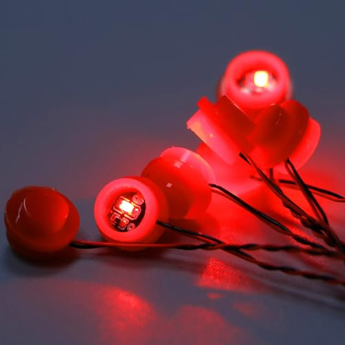 TEDDOO 14PCS LED Lights 1X1 Circular Dot Compatible with Lego Building City Model Set Block Accessories Lighting Kit Toys(Red)