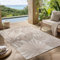 Carpettex Outdoor Teppich wetterfest Beige 240x340 cm, UV-beständig, ideal für Küche, Balkon, Terrasse, Garten auch Wohnzimmer und Esszimmer, Palmblätter-Design, Pflegeleicht