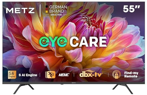 METZ TV 55” 4K UHD 55MUF7000Z Smart Google TV, HDR10, MEMC, Audio Dolby, Telecomando Bluetooth, Riduzione Luce Blu, Sintonizzatore DVB-T2/C/S2