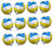 12 Stück Aluminiumfolienvolleyballballon Sportpartyzubehör Sportballons Party Folienballons Volleyball -Bankettdekorationen Luftballons für Sport-Mottopartys Partydekorationen