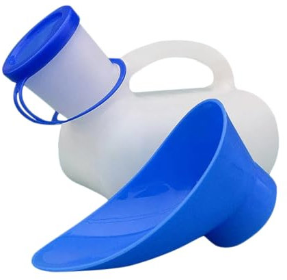 Orinatoio unisex da 1000 ml, con connettore, bottiglia portatile per urina in PE per uomini e donne, orinatoio da viaggio a tenuta stagna, per auto e campeggio all'aperto