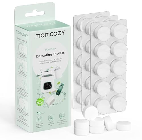 Momcozy Official Descaling Tablets for KleanPal Pro Bottle Washer, 30 Count | Descaler for Milk & Limescale Removal