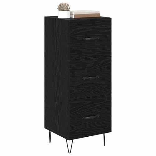 vidaXL Sideboard Black oak 34 x 34.5 x 90 cm Engineered wood, Living Room Storage, Rectangular Sideboard, Modern Furniture, Clean Line Design, Stylish Home Organizer, Functional Unit