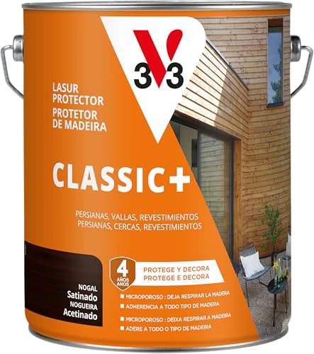 V33 Protector Decorativo de la Madera Classic+ Satinado Nogal 5L