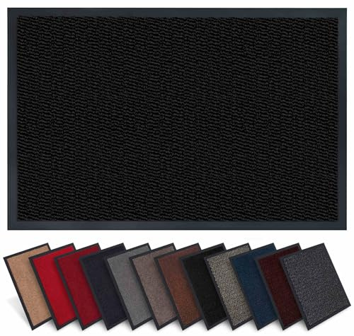 Carpet Diem Fußmatte Anthrazit-Schwarz, 60x90 cm, Schmutzfangmatte | Fußmatte Eingangsbereich, Innen & außen, rutschfeste Türmatte, Schmutzfang Teppich für Haustür, Fußabtreter Qualität aus EU