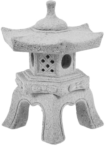 Holibanna Mini Pagoda Statue Stone Lantern Figurine for Miniature Garden Bonsai Decoration Asian Zen Garden Decor Aquarium Accessory Patio and Outdoor Micro Landscape Ornament