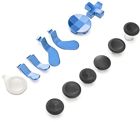 Sorandy Ensemble de Boutons de Manette de Jeu avec Métal Durable et Matériau en Silicone pour Manette One, Améliorez L'expérience de Jeu avec de Nouveaux Accessoires, Idéal pour les Joueurs (BLUE)