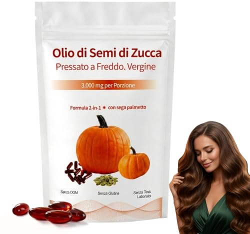 180 Capsule Olio Di Semi Di Zucca Per Capelli, 2026 Olio Semi di Zucca，1pc | Olio di Semi di Zucca Ricco Di Ingredienti Che Favoriscono La Crescita Dei Capelli, Ferma La Caduta Alla Radice