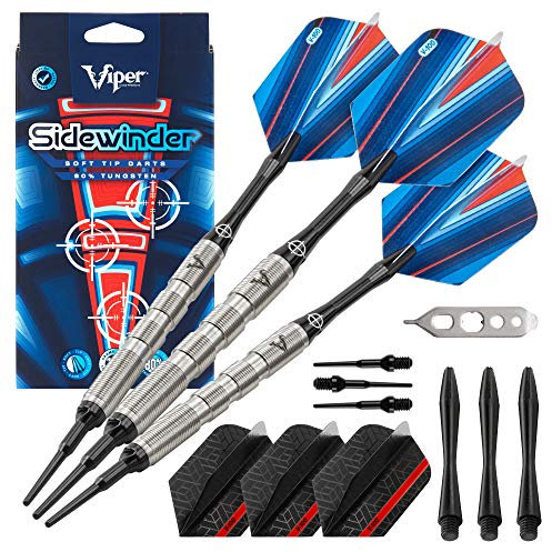 Viper by GLD Products Sidewinder 21-3225-18 Dartpfeile, 80% Wolfram, feine Rändelung, 18 g, Silber, 21-3225-18
