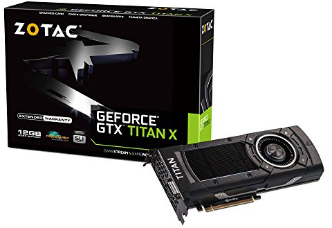 ZOTAC ZT-90401-10P GeForce GTX Titan X 12GB GDDR5 Graphics Card (GeForce GTX Titan X, 12 GB, GDDR5, 384 bit, 3840 x 2160 pixels, PCI Express 3.0)