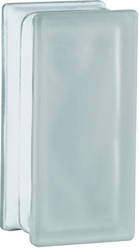 Design Glasbaustein Wolke Super White Halbstein 2-seitig satiniert 19x9x8 cm - 6 Stück