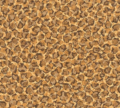 VERSACE WALLPAPER Vliestapete Vasmara Luxustapete mit Leopardenmuster 10,05 m x 0,70 m braun metallic orange Made in Germany 349023 34902-3