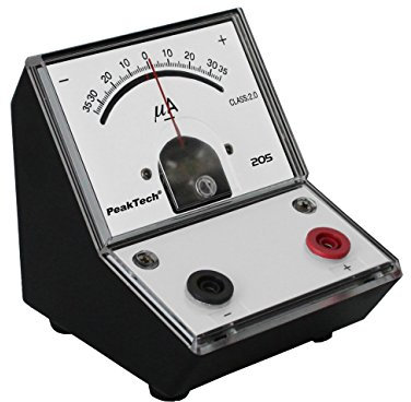 PeakTech P 205-08 Misuratore di corrente/amperometro analogico/misuratore con scala a specchio – Galvanometro +/35 μa