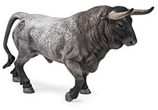Deqube - Toro Bravo Cárdeno Trotando - Figura Coleccionable Pintada a Mano - Tamaño 15x8x4 cm - Modelo (90110002)