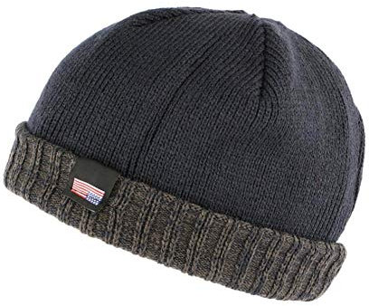 Mütze Docker Blau und Grau USA-Flagge, gefüttert, Fleece, Gansk – Unisex Gr. Einheitsgröße, blau