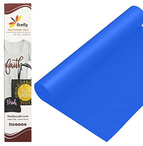 Firefly Craft - 3D Blue Heat Transfer Vinyl Sheets - Iron On Vinyl for Cricut and Silhouette - Brick Style Heat Press Vinyl for Shirts, Art, Crafts, & More - 12 x 20 inch Blue HTV Vinyl Sheet