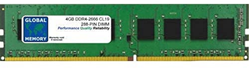 GLOBAL MEMORY 4Go DDR4 2666MHz PC4-21300 288-PIN DIMM MÉMOIRE RAM pour Ordinateurs DE Bureau/Cartes Meres