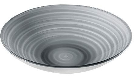 Guzzini Twist Centromesa/Frutero, Post Consumed Recycled de poliéster, copolímero acrilonitrilo estireno, gris, 37 cm