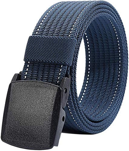 LionVII Herren Nylon Gürtel Tactical Military mit Kunststoffschnalle 130cm (Marineblau)