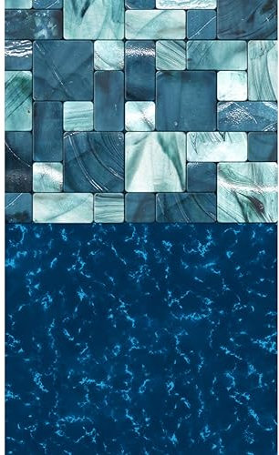 Blue Wave Emerald Coast Revêtement de piscine rond de 4,6 m pour piscines hors sol à paroi en acier – Vinyle de calibre standard résistant aux intempéries avec coutures soudées – Bleu foncé – Convient