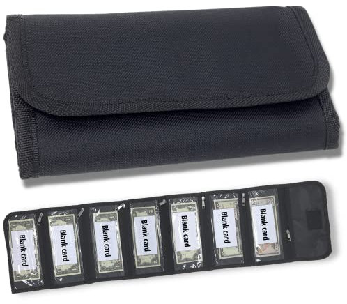 Geldorganizer für Bargeld, 7 Fächer, Geldhalter mit Blanko-Karte, Geldbeutelorganizer für Budgetierung, Reisen, Sparen, Quittungen, Gutscheine und Trinkgelder, Schwarz, 8.5 x 4.5 Inch, Geldhalter mit