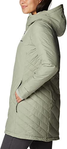 Columbia Heavenly Long Hooded Jacket, Piumino Con Cappuccio Donna, Safari, M