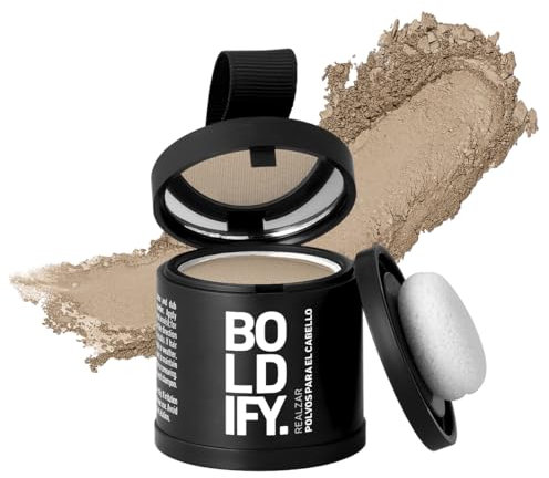 BOLDIFY Ansatzpuder Großpackung - Haar Concealer zur Haarverdichtung für Frauen und Männer, Grauabdeckung für 48h, wasserfestes Haar Make-up zum Ansatz kaschieren (Hellblond)