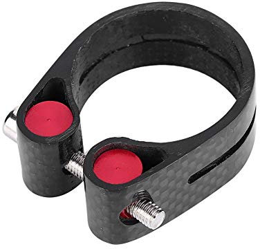 Agatige Sattelstützenklemme, 35 mm Carbon-Faser-Schnellspanner-Sattelstützenklemme Fahrradzubehör