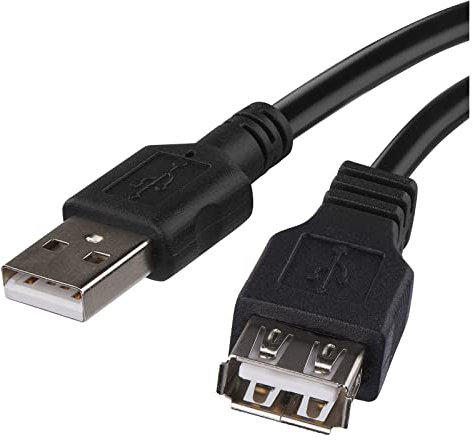 EMOS USB Verlängerungskabel A-Stecker auf A-Buchse, Aufladen und Datenübertragung, 2 m langes Kabel 2.0 USB für Schnelladen und Datenübertragung, High Speed 480 Mbit/s, schwarz